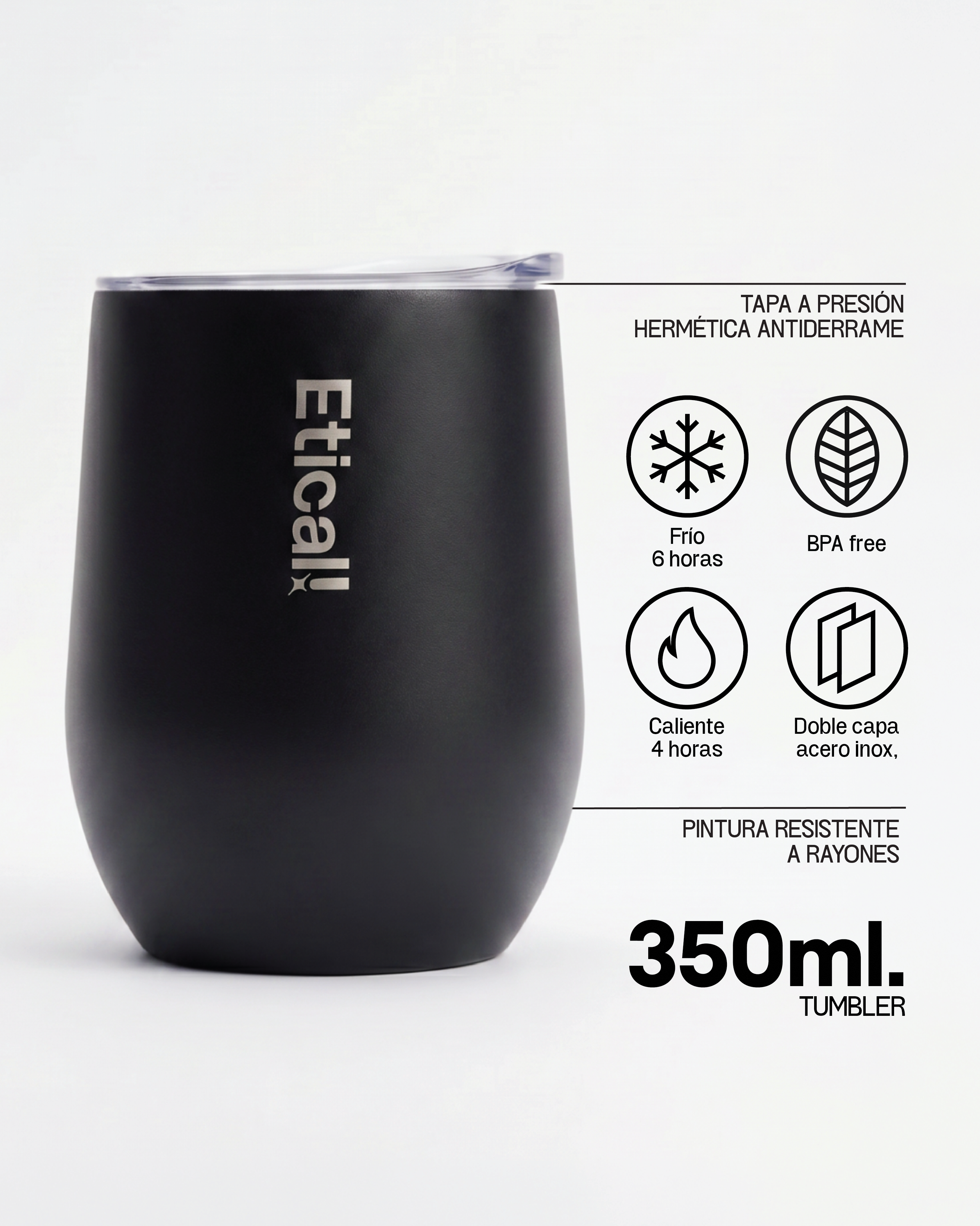 Etical Tumbler Ebony 350ml