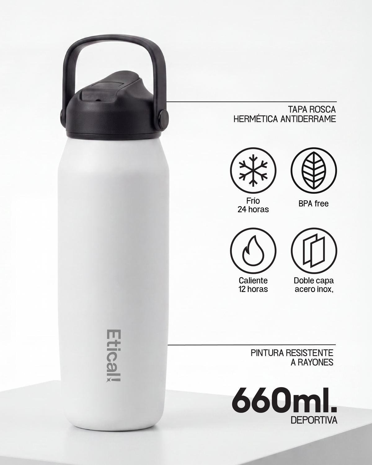 Etical Sport Bottle 660ml Blanco Artic