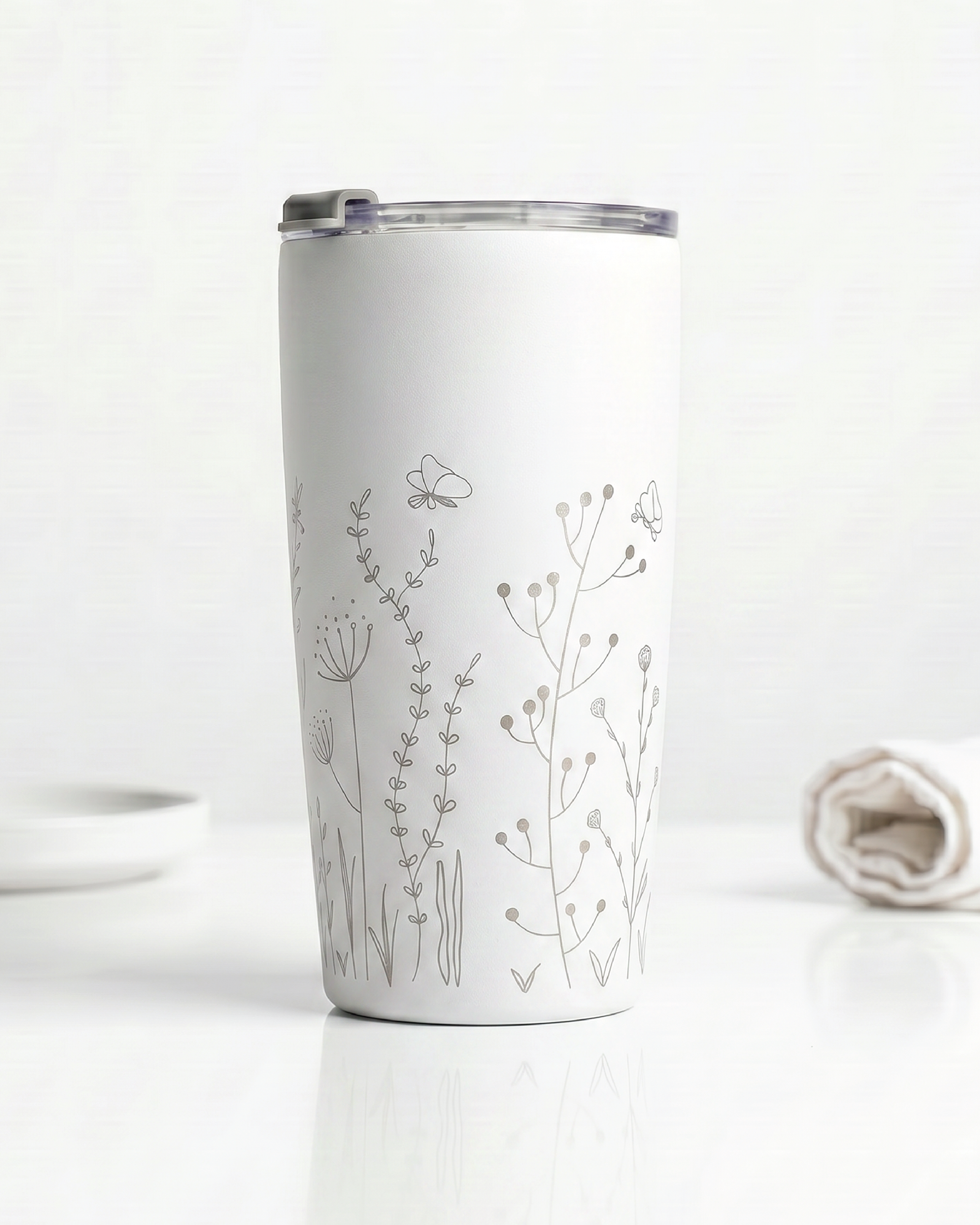 Tumbler PRO 590ml - Colección Jardín BLANCO