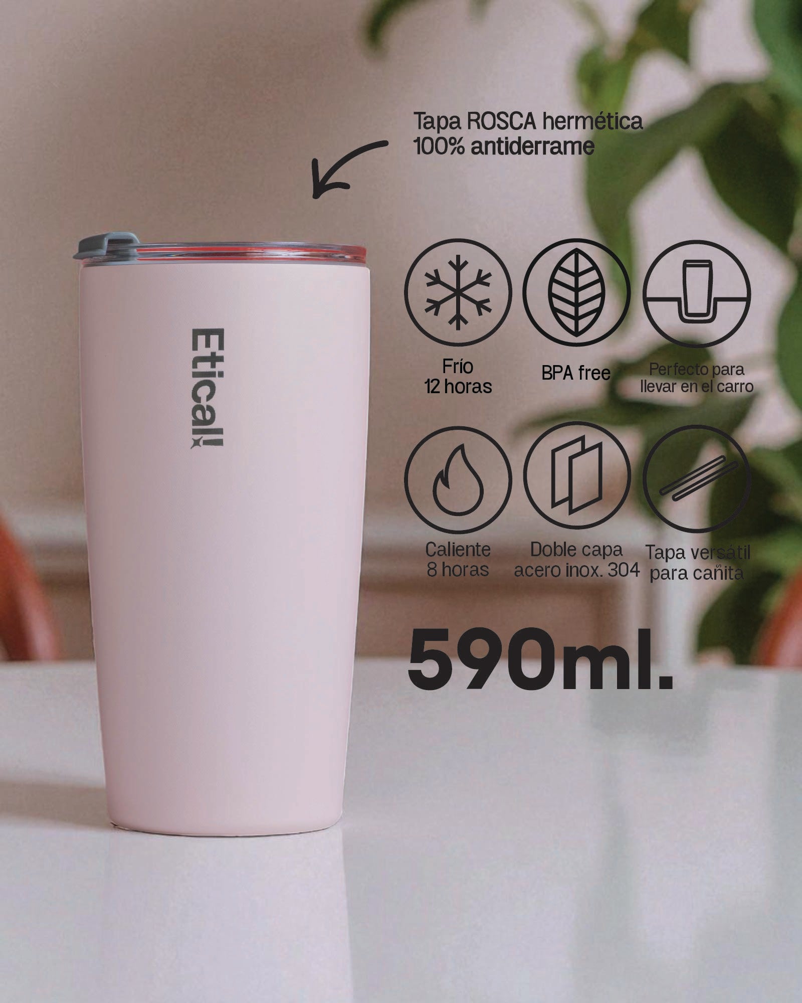 Tumbler PRO 590ml Rosa Light