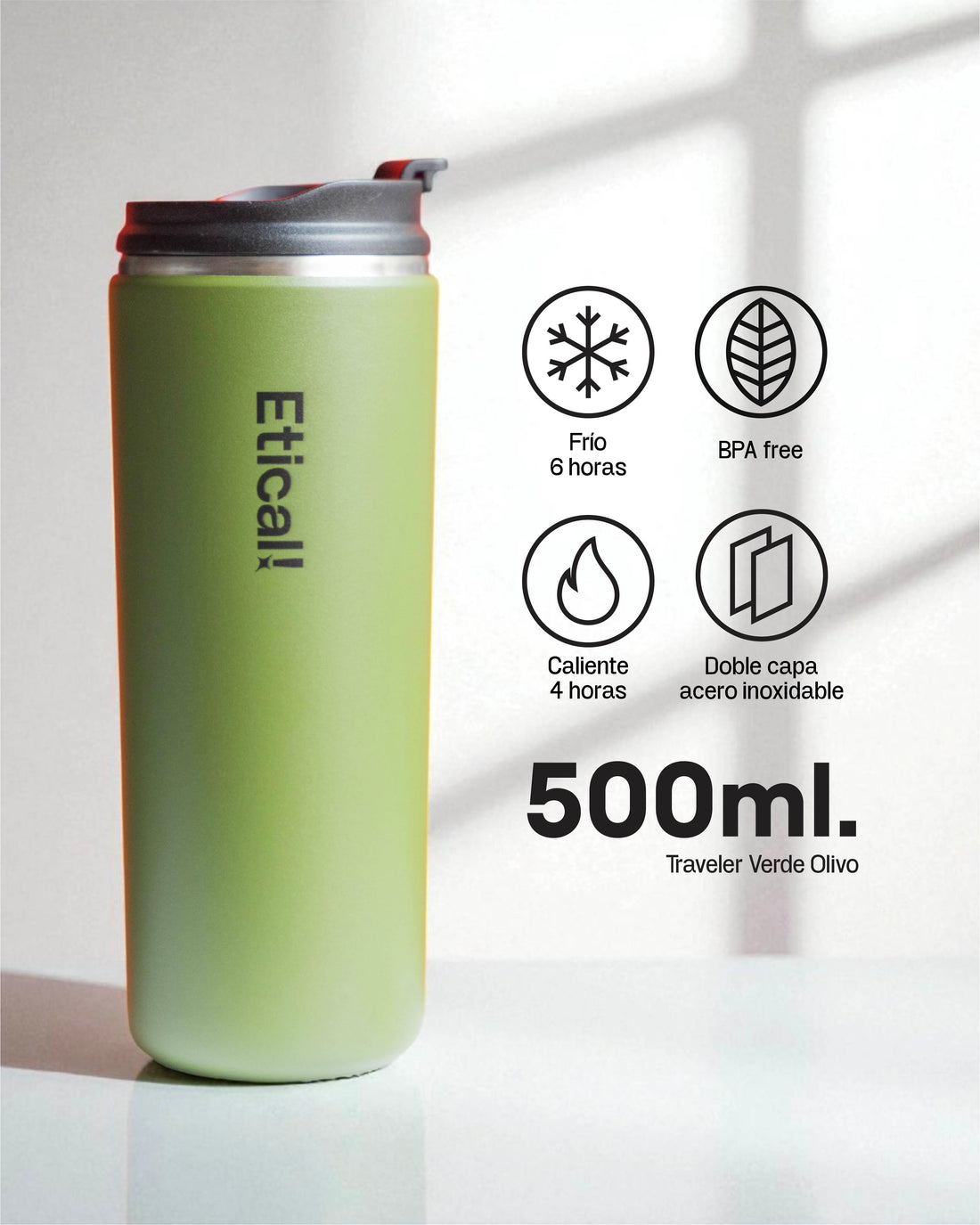 Etical Coffee Traveler 500ml Verde Olivo