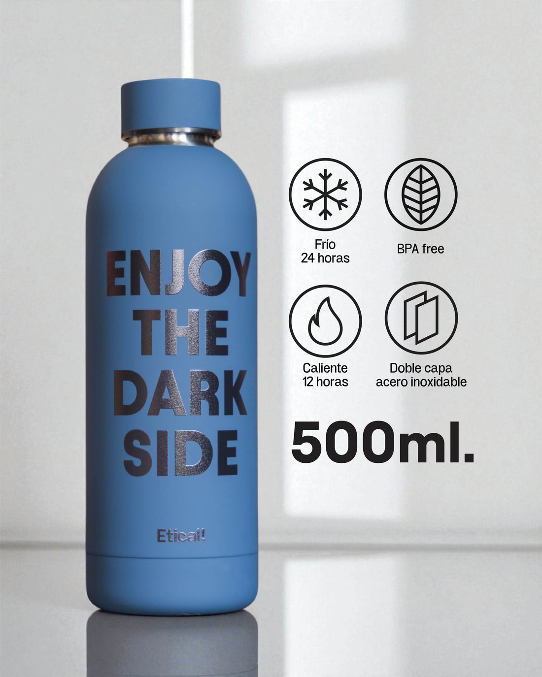 Etical Bottle &quot;ENJOY THE DARK SIDE&quot; 500ml AZUL