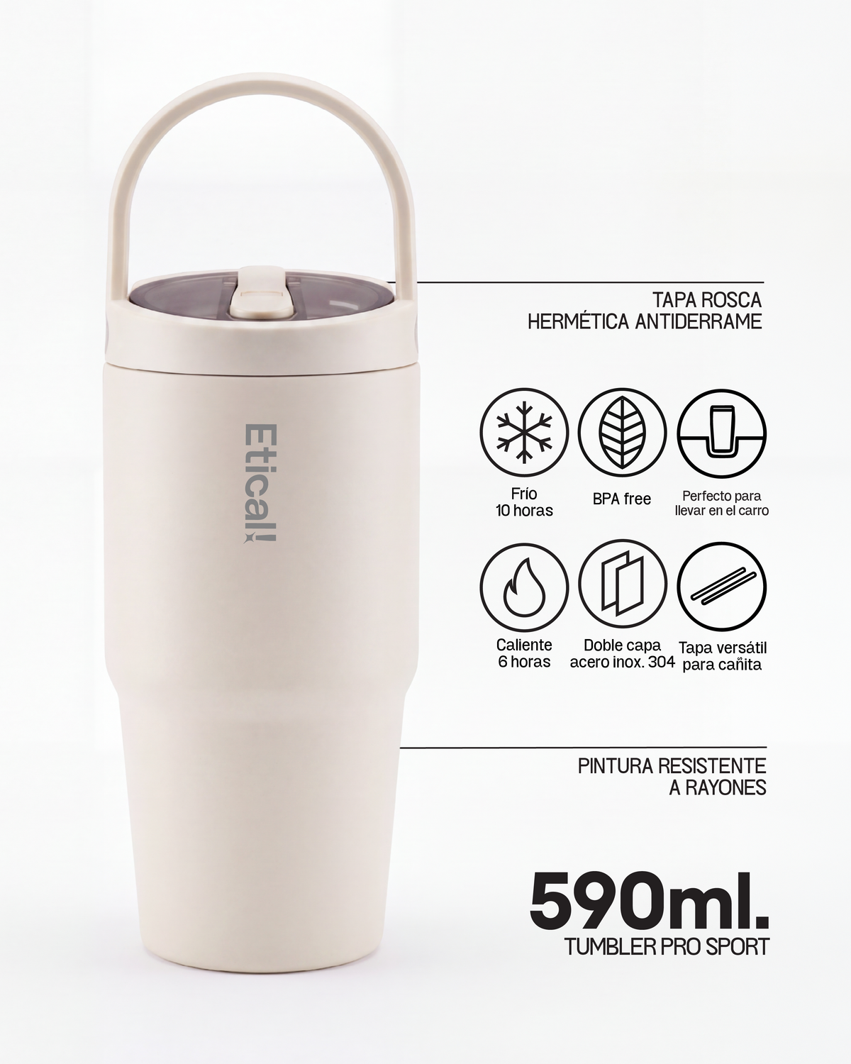 Tumbler PRO SPORT 590ml Ivory