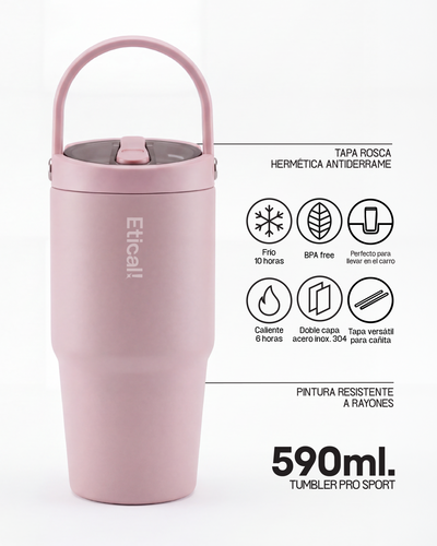 Tumbler PRO SPORT 590ml Rosado