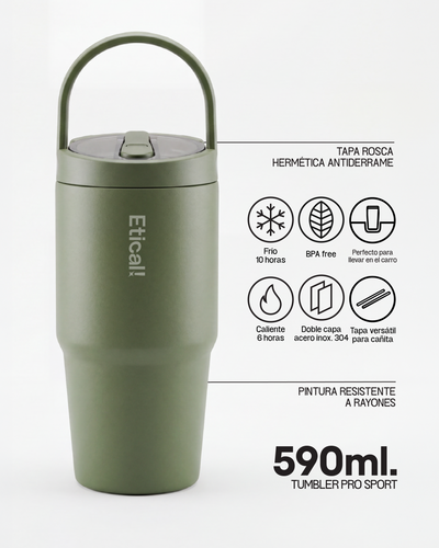 Tumbler PRO SPORT 590ml Verde Olivo