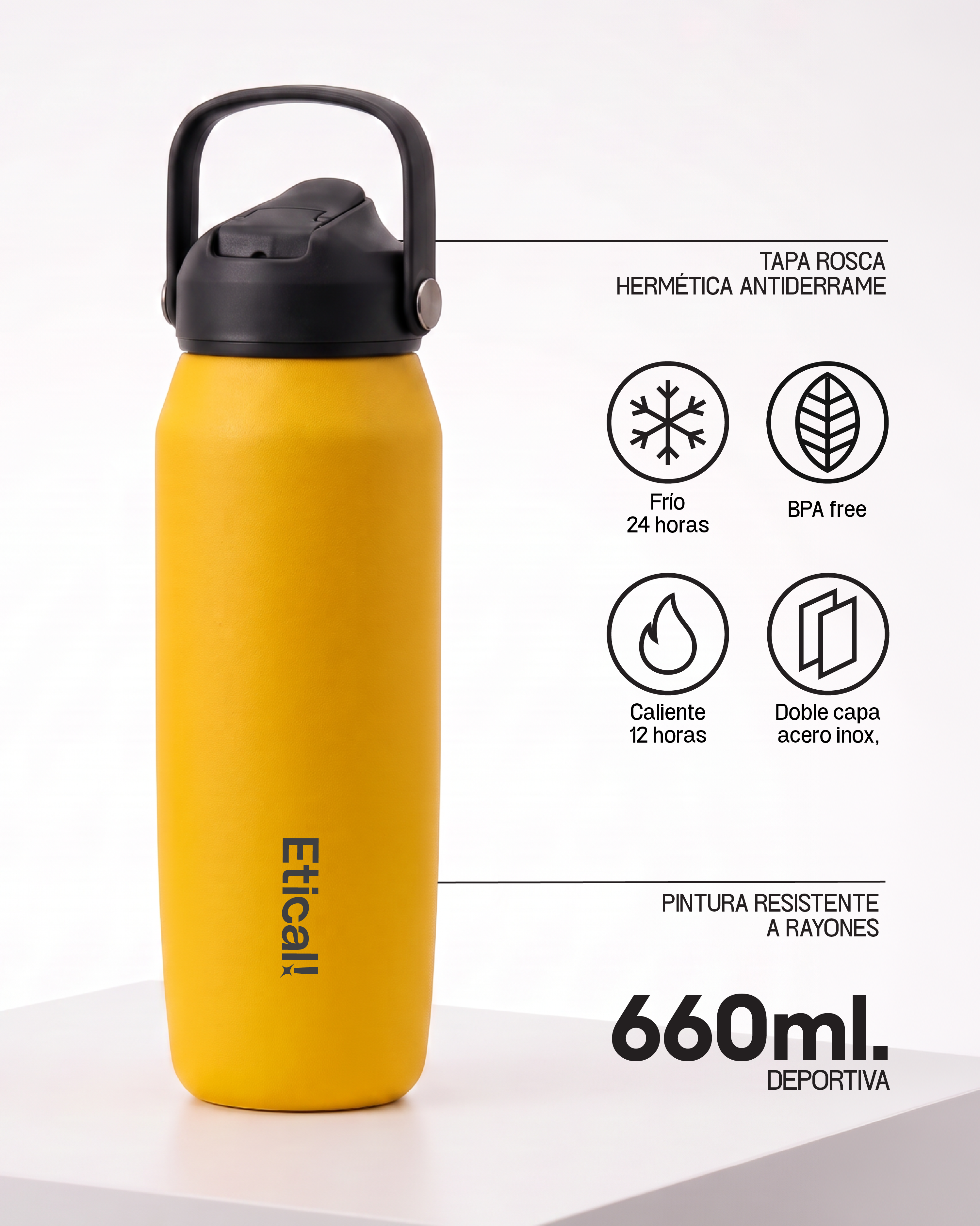Etical Sport Bottle 660ml Amarillo Toscana