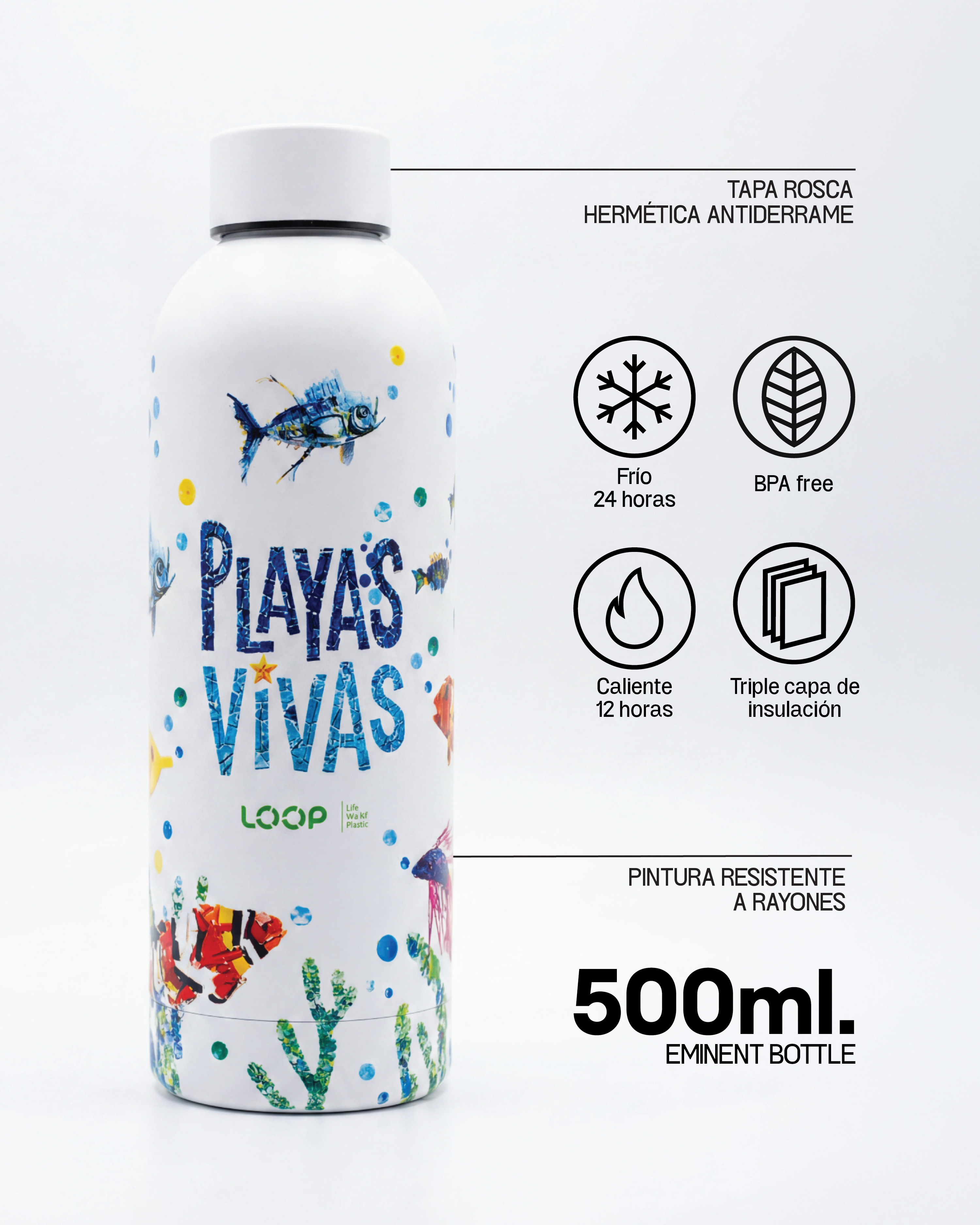 Etical EMINENT Bottle 500ml "PLAYAS VIVAS" - SOLIDARIO