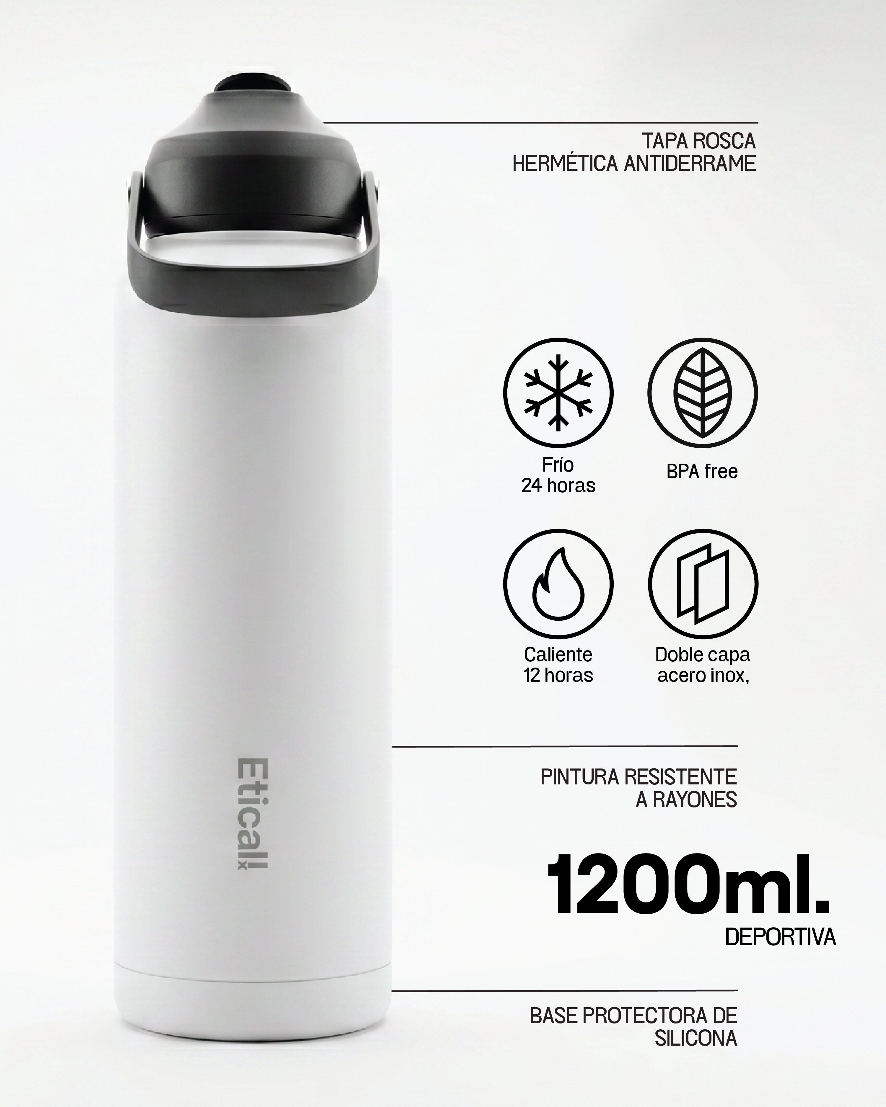 Etical Sport MegaBottle 1200ml Blanco Artic