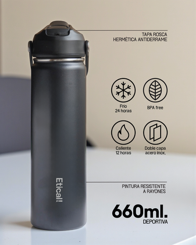 Etical Sport Bottle 660ml Ebony