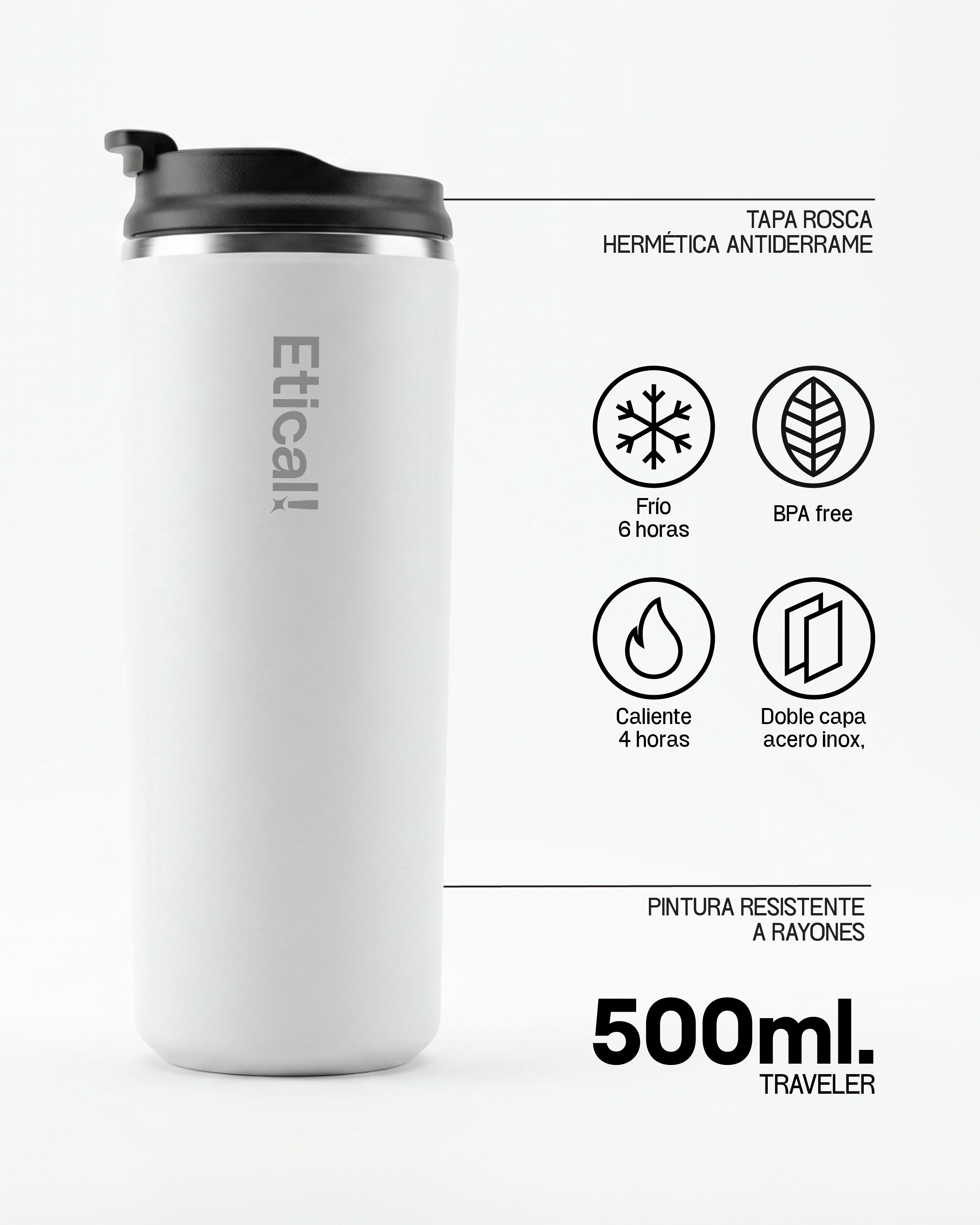Etical Coffee Traveler 500ml Blanco Artic