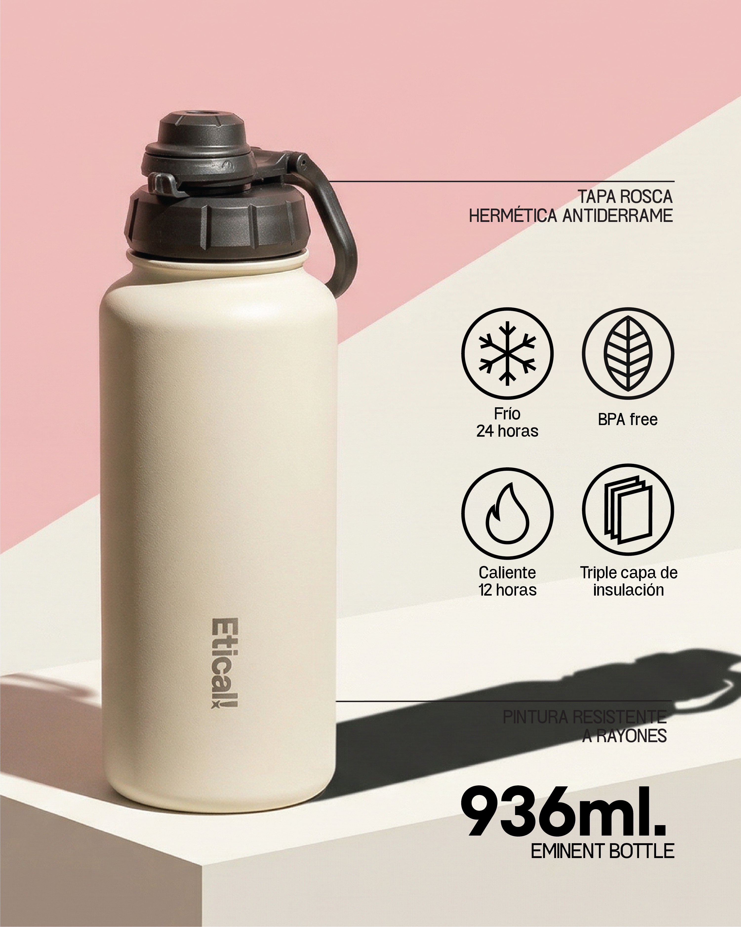 EMINENT Etical Sport Bottle 936ml Ivory