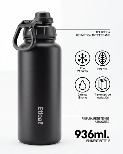 EMINENT Etical Sport Bottle 936ml Negro Ebony