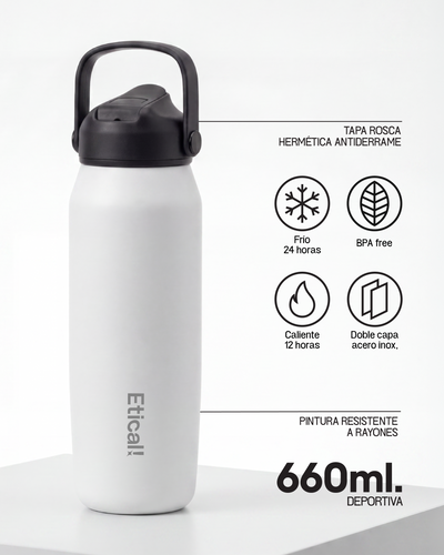 Etical Sport Bottle 660ml Blanco Artic