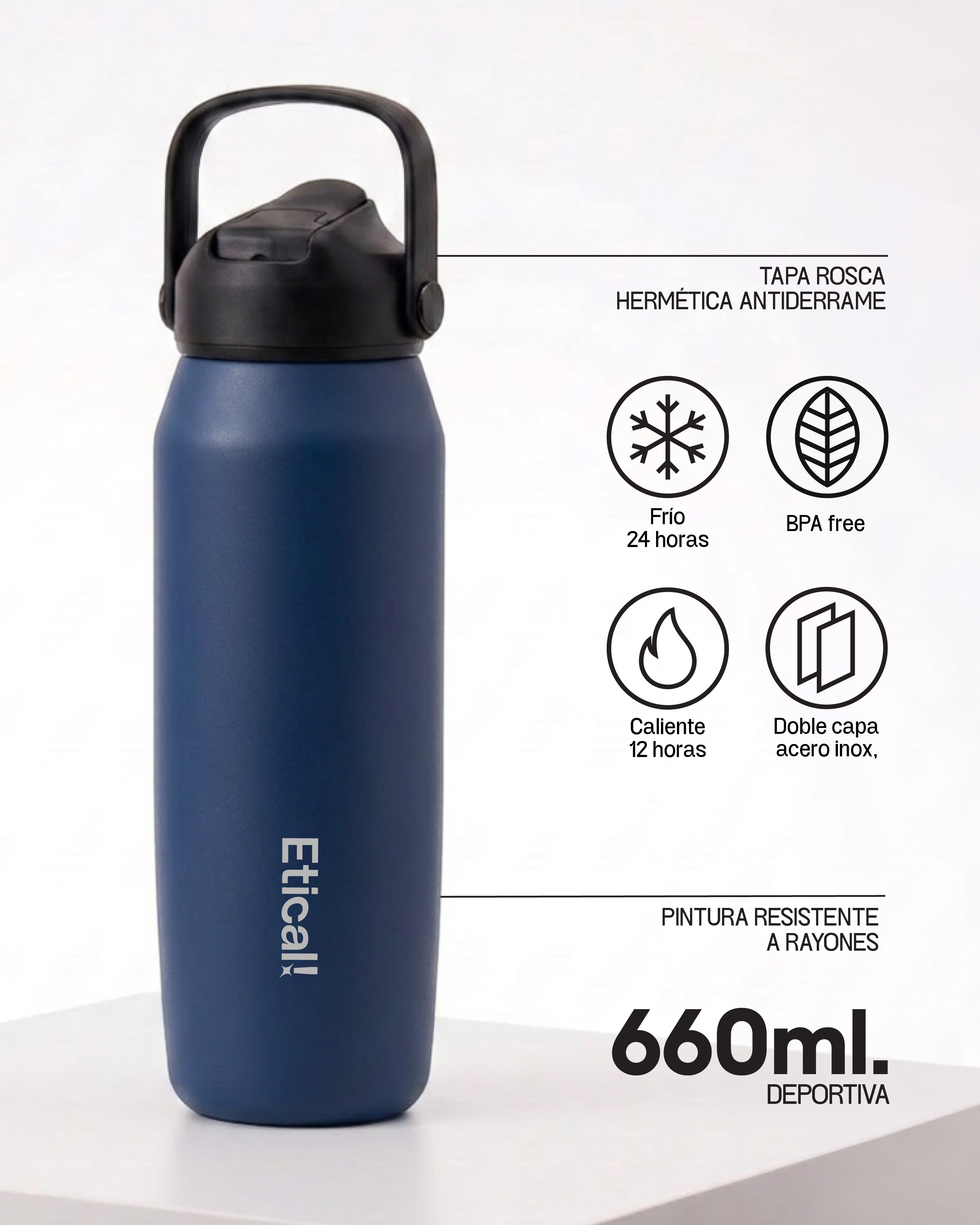 Etical Sport Bottle 660ml Azul Noche