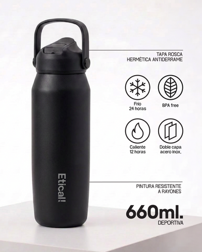 Etical Sport Bottle 660ml Ebony