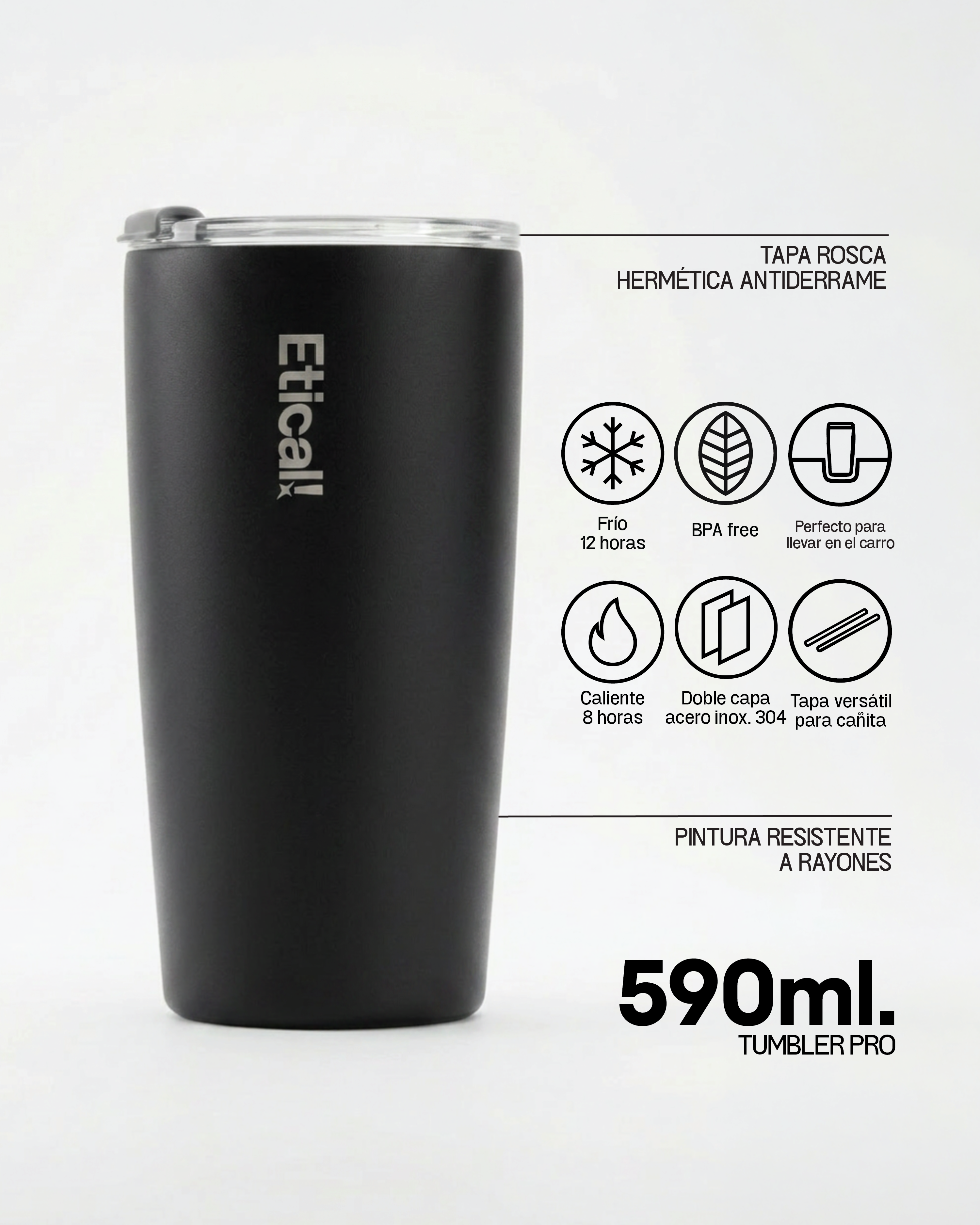 Tumbler PRO 590ml Ebony