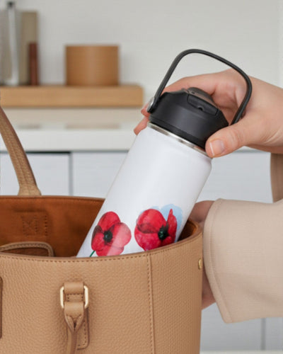 Etical Sport Bottle 660ml Blanco Artic "Poppies"