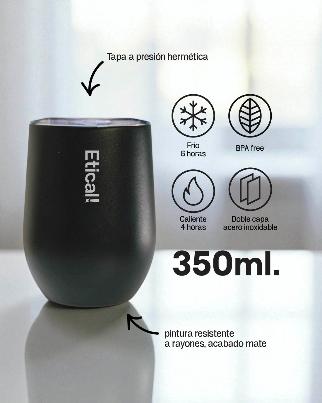 Etical Tumbler Ebony 350ml