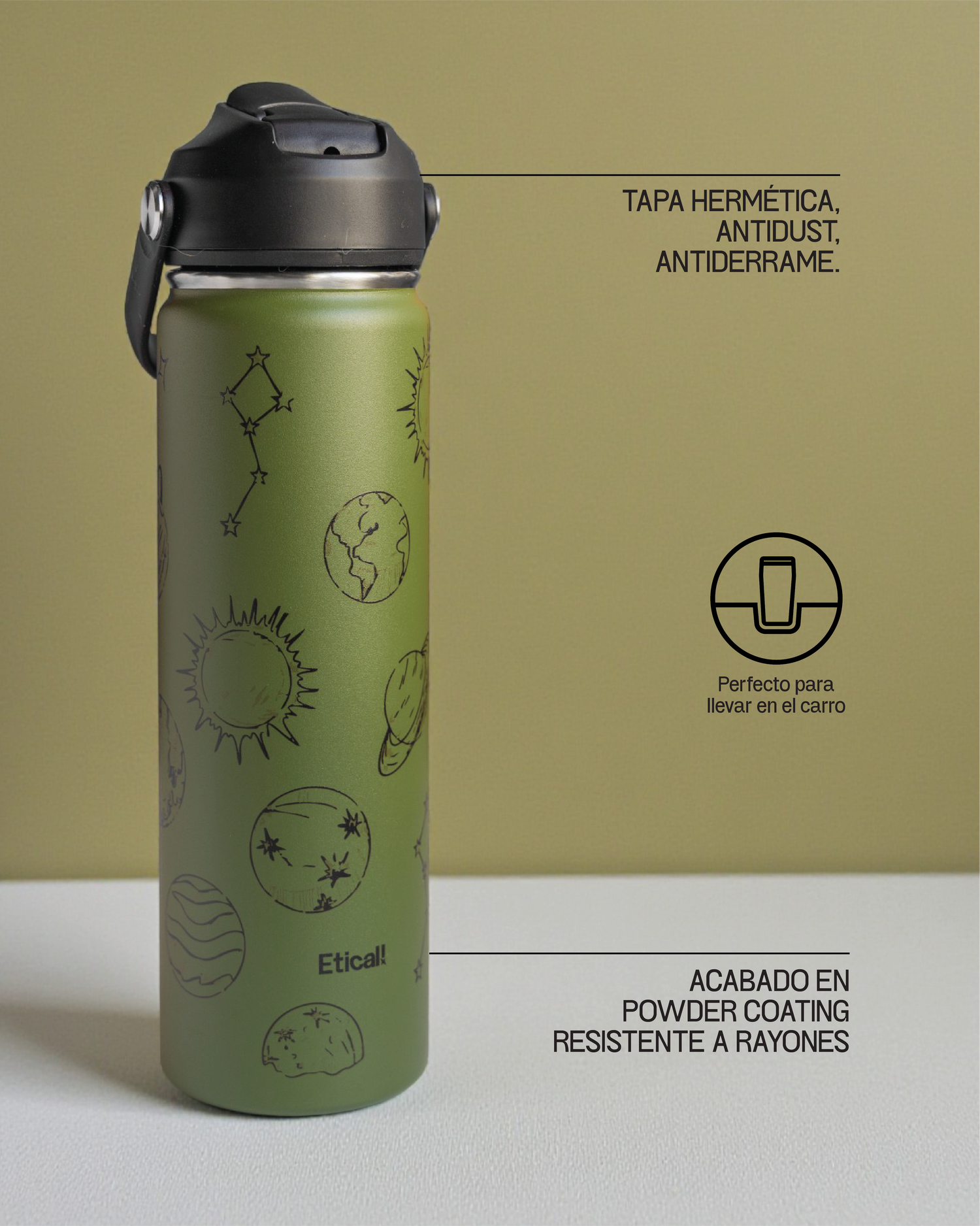 Etical Sport Bottle 660ml Verde Sideral