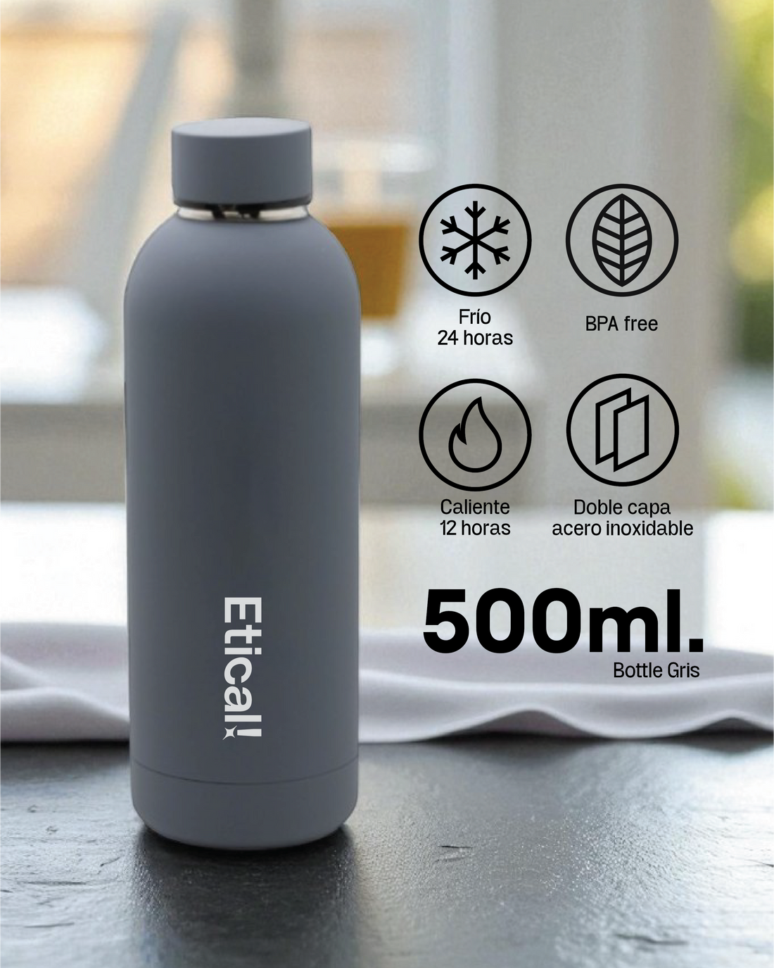 Etical Bottle 500ml Gris