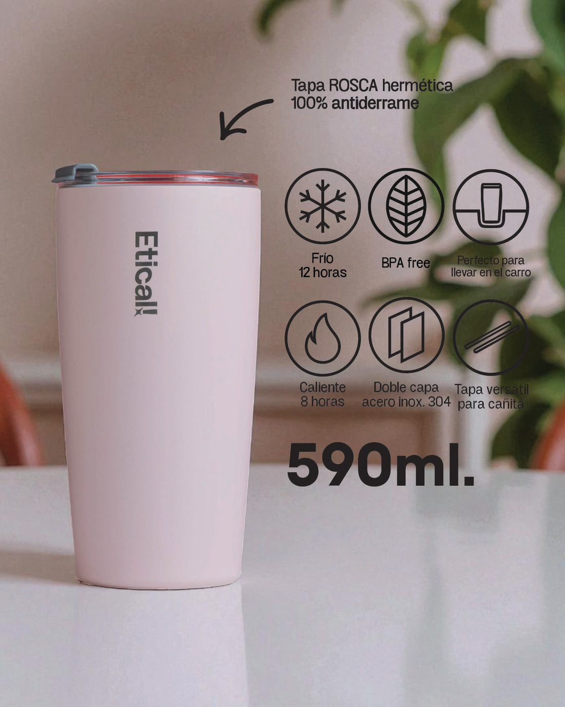 Tumbler PRO 590ml Rosa Light