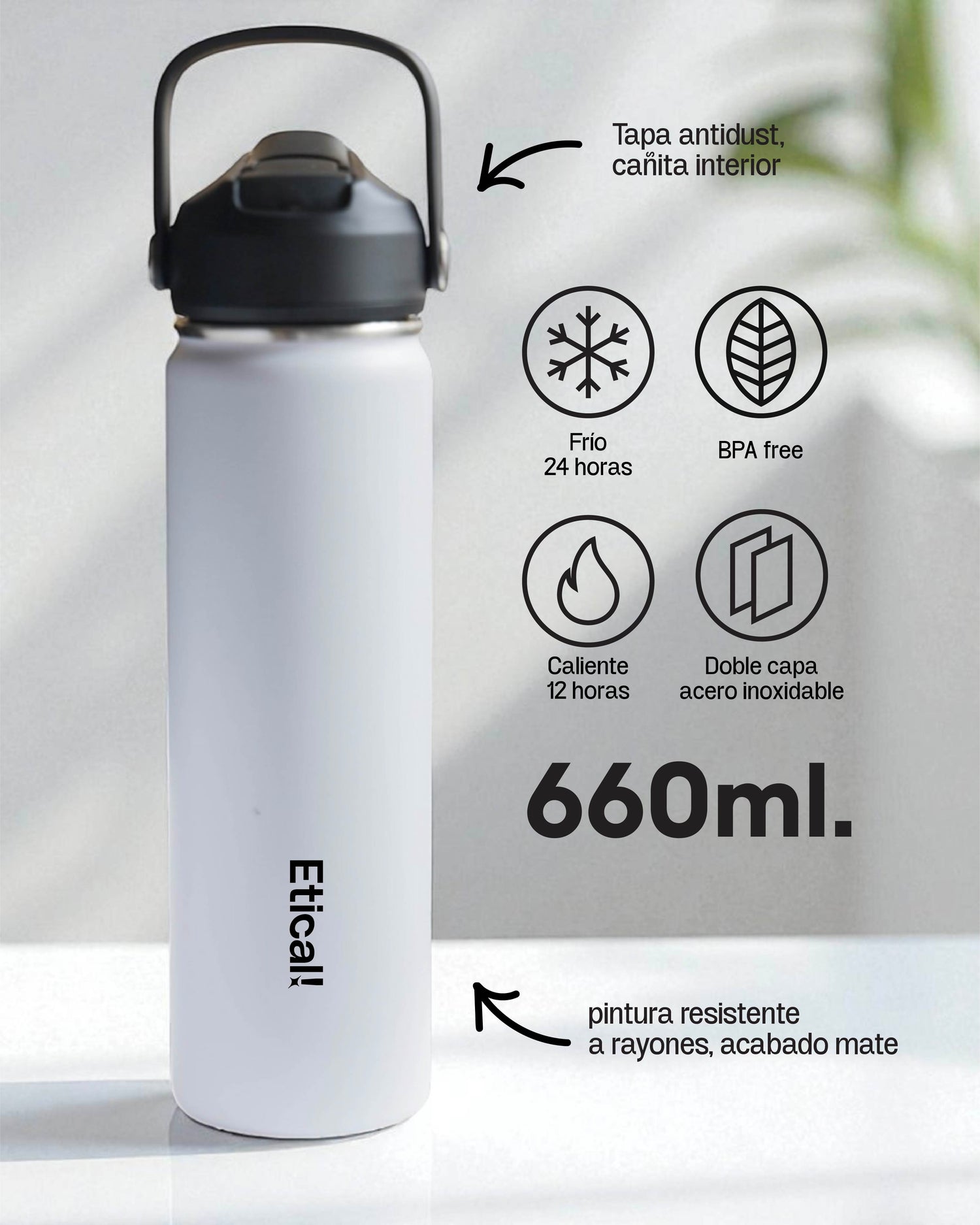 Etical Sport Bottle 660ml Blanco Artic