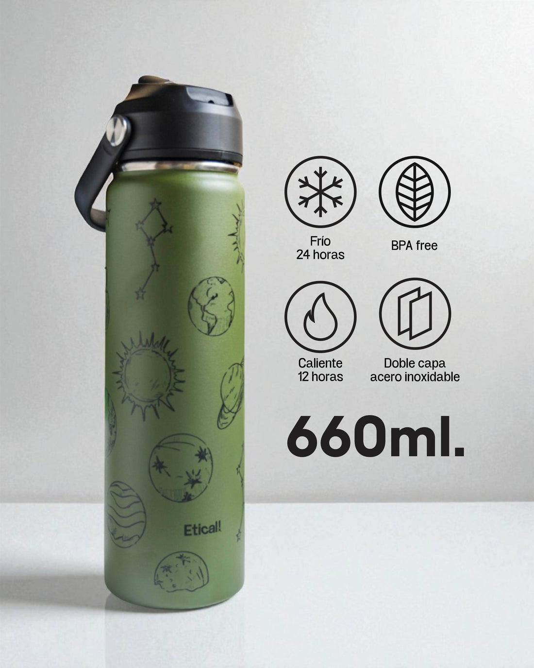 Etical Sport Bottle 660ml Verde Sideral