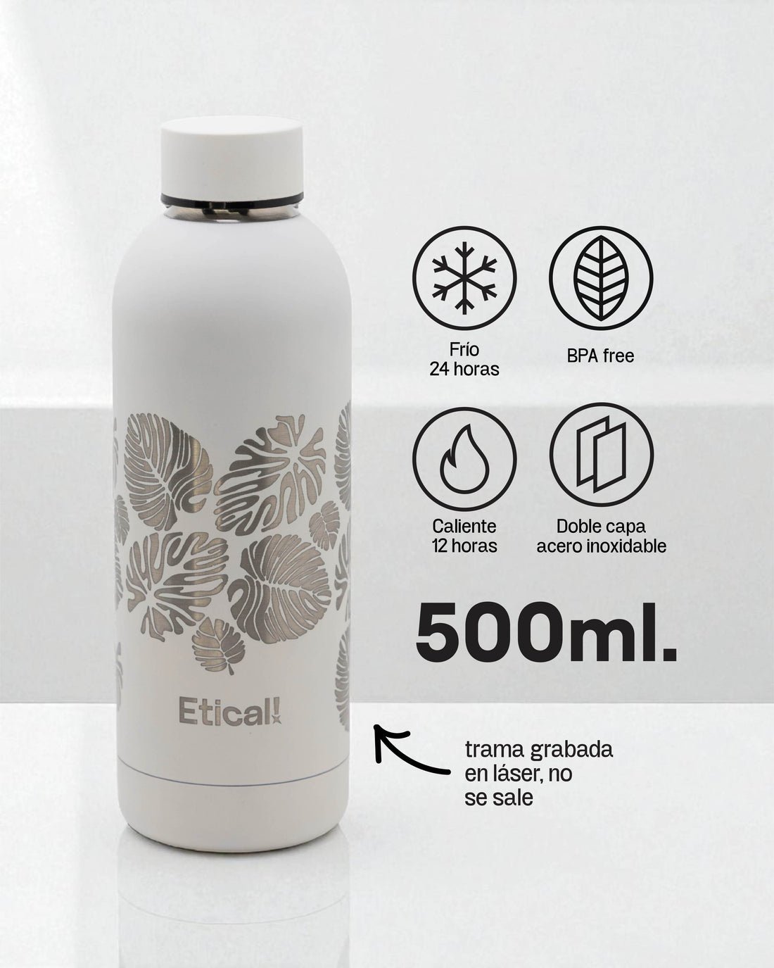 Etical Bottle 500ml Monstera Blanco Artic