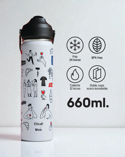 Etical Sport Bottle 660ml Blanco Artic "Très jolie"
