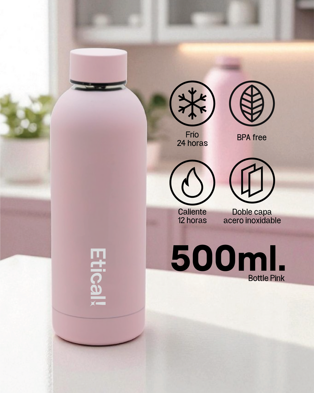 Etical Bottle 500ml Pink