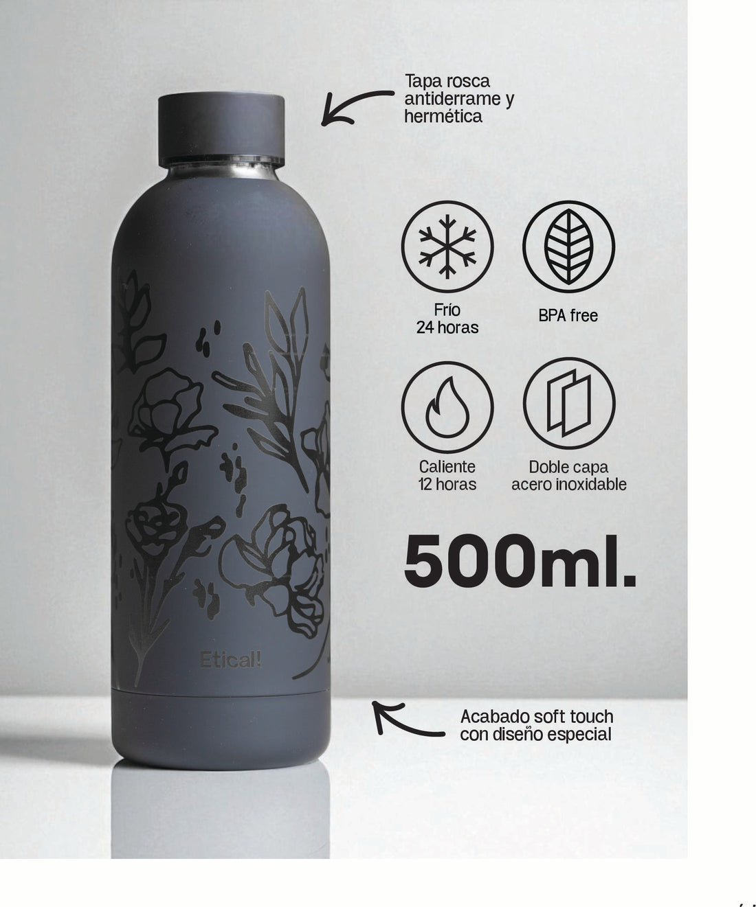 Etical Bottle Flowers Ebony 500ml