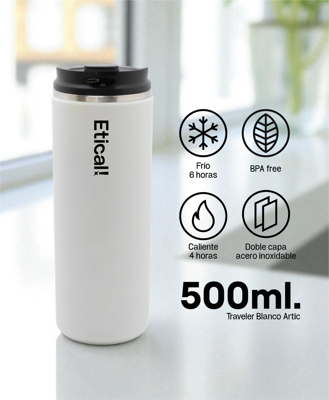 Etical Coffee Traveler 500ml Blanco Artic
